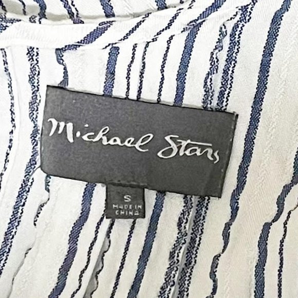 Michael Stars Small White Textured Striped Sleeveless Crewneck Top - Picture 5 of 8